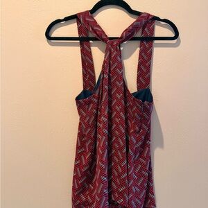 GAP Red and White Patterned Tank Top